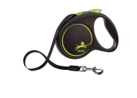 Поводок-рулетка для собак flexi Black Design M 5 м 25 кг лента, зеленый