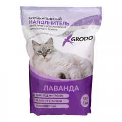 Силикагелевый наполнитель Grodo с ароматом лаванды, 3,8 л