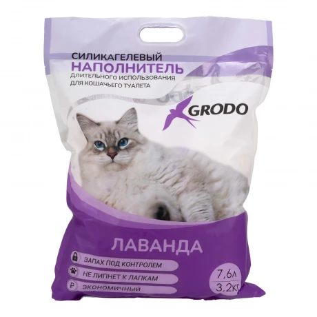 Силикагелевый наполнитель Grodo с ароматом лаванды, 7,6 л