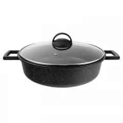 Жаровня MARBLE 26 см, с термостойкой стеклянной крышкой