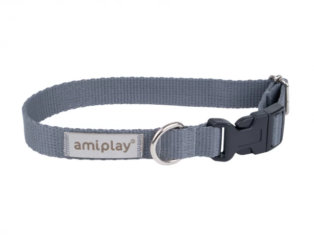 Ошейник регулируемый AmiPlay Samba серый, размер L