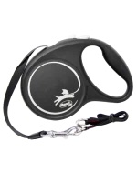 Поводок-рулетка для собак flexi Black Design M 5 м 25 кг лента, черный