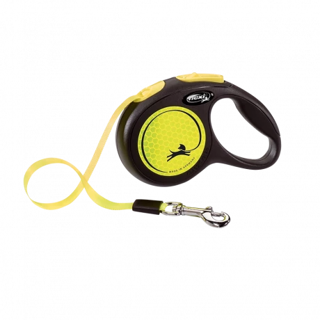 Поводок-рулетка для собак flexi New Neon XS 3 м лента, желтый