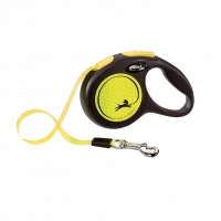 Поводок-рулетка для собак flexi New Neon XS 3 м лента, желтый