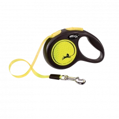 Поводок-рулетка для собак flexi New Neon XS 3 м лента, желтый