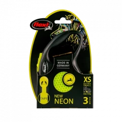 Поводок-рулетка для собак flexi New Neon XS 3 м лента, желтый