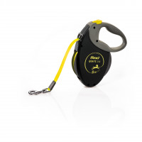 Поводок-рулетка для собак flexi Giant S/M Neon 8 м лента, черный