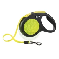 Поводок-рулетка для собак flexi Neon M 5 м лента, желтый