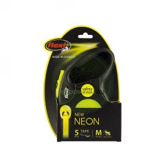 Поводок-рулетка для собак flexi Neon M 5 м лента, желтый