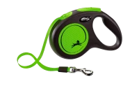 Поводок-рулетка для собак flexi Neon M 5 м лента, зеленый