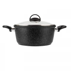 Кастрюля GURMAN 4 л, с термостойкой стеклянной крышкой 24 см