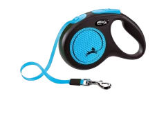 Поводок-рулетка для собак flexi Neon M 5 м лента, синий