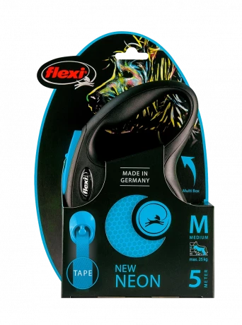 Поводок-рулетка для собак flexi Neon M 5 м лента, синий
