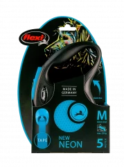 Поводок-рулетка для собак flexi Neon M 5 м лента, синий