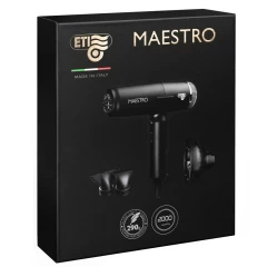 Фен ETI Maestro IONIC 1650/2000 ватт, черный