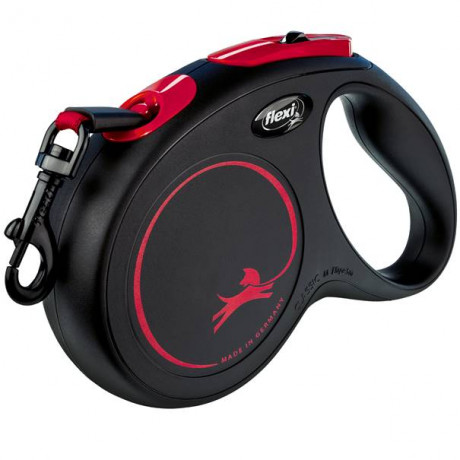 Поводок-рулетка Flexi New Classic tape M 5m 25 kg black fire