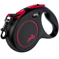 Поводок-рулетка Flexi New Classic tape M 5m 25 kg black fire