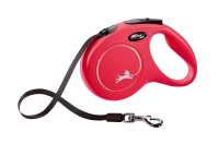 Поводок-рулетка для собак flexi New Classic M 5 м лента, красный