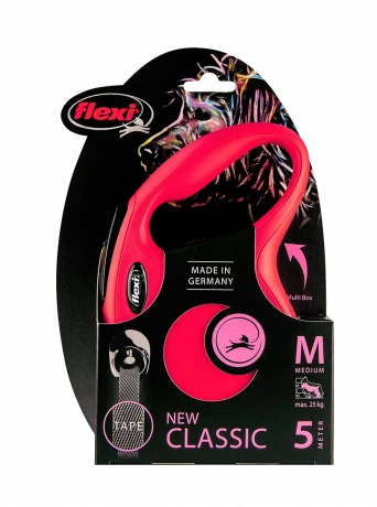 Поводок-рулетка для собак flexi New Classic M 5 м лента, красный