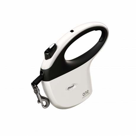 Поводок-рулетка Flexi One For All tape 5m 30 kg white/black