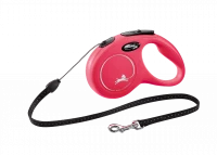 Рулетка-поводок для собак flexi New Classic S 5 м трос, красный