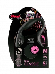 Поводок-рулетка для собак flexi New Classic M 5 м лента, черный