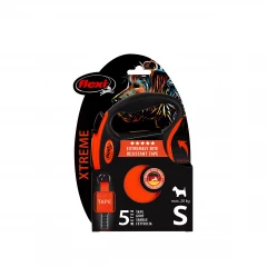 Поводок-рулетка для собак flexi Xtreme S 5 м лента, оранжевый
