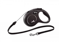 Рулетка-поводок для собак flexi New Classic S 5 м трос, черный