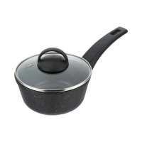 Ковш с ручкой MARBLE 1 л, с термостойкой стеклянной крышкой