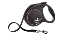 Поводок-рулетка для собак flexi Black Design L 5 м 50 кг лента, черный