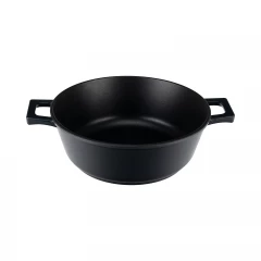 Жаровня GURMAN 26 см, с термостойкой стеклянной крышкой, черный