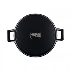 Жаровня GURMAN 26 см, с термостойкой стеклянной крышкой, черный