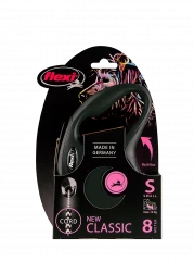 Рулетка-поводок для собак flexi New Classic S 8 м трос, черный