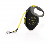 Поводок-рулетка для собак flexi Giant L Neon 8 м лента, черный
