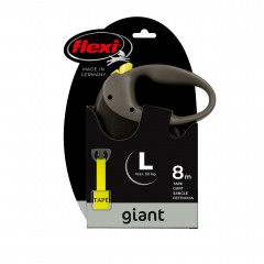 Поводок-рулетка для собак flexi Giant L Neon 8 м лента, черный