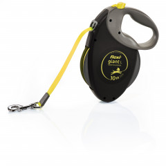 Поводок-рулетка для собак flexi Giant Professional Neon 10 м лента, черный
