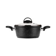 Кастрюля GURMAN 2 л, с термостойкой стеклянной крышкой, индукция