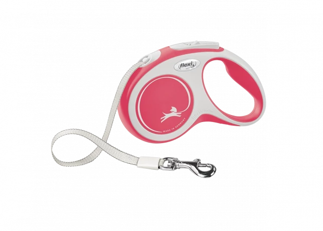 Поводок-рулетка flexi New Comfort S 5 м 15 кг лента, красный