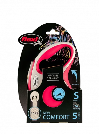Поводок-рулетка flexi New Comfort S 5 м 15 кг лента, красный