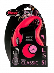 Поводок-рулетка для собак flexi New Classic L 5 м лента, красный