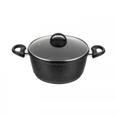 Кастрюля GURMAN 4 л, с термостойкой стеклянной крышкой, индукция