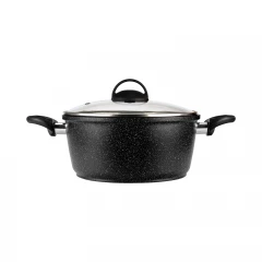 Кастрюля GURMAN 4 л, с термостойкой стеклянной крышкой, индукция