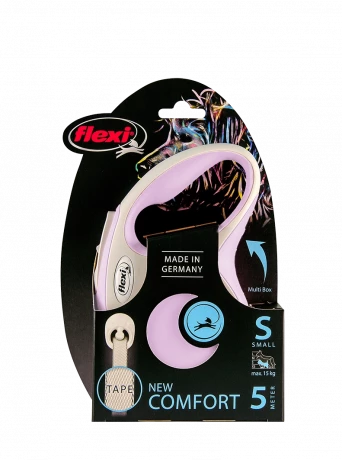 Поводок-рулетка flexi New Comfort S 5 м 15 кг лента, розовый