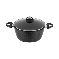 Кастрюля GURMAN 5,7 л, с термостойкой стеклянной крышкой, индукция