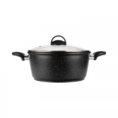 Кастрюля GURMAN 5,7 л, с термостойкой стеклянной крышкой, индукция