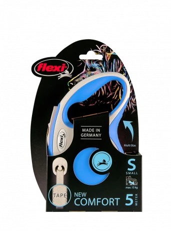Поводок-рулетка flexi New Comfort S 5 м 15 кг лента, синий
