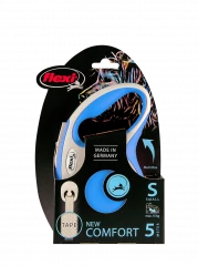 Поводок-рулетка flexi New Comfort S 5 м 15 кг лента, синий