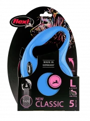 Поводок-рулетка для собак flexi New Classic L 5 м лента, синий