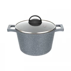 Кастрюля GRANIT 3 л, с термостойкой стеклянной крышкой 20 см