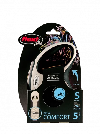 Поводок-рулетка flexi New Comfort S 5 м 15 кг лента, черный